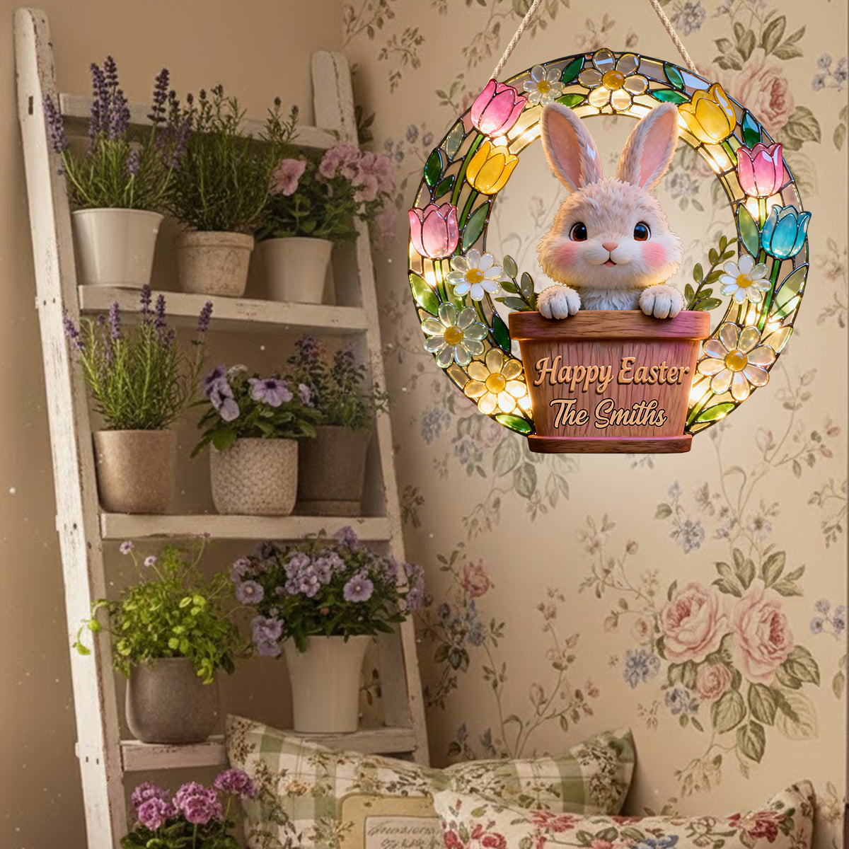 Frohe Ostern – Personalisiertes LED-Licht-Acryl-Schild für die Familie