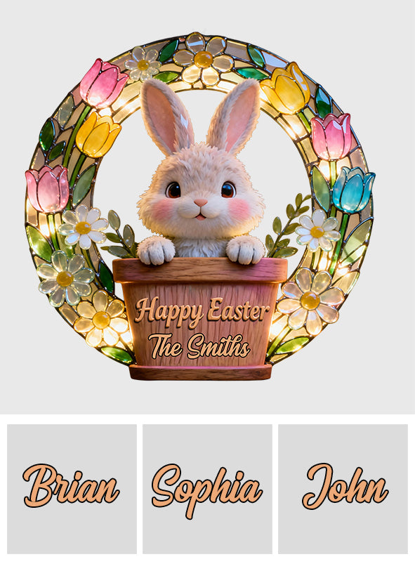 Frohe Ostern – Personalisiertes LED-Licht-Acryl-Schild für die Familie