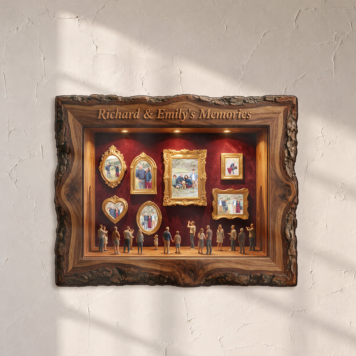 Nos Souvenirs - Boîte à Ombres en Bois Personnalisée pour Famille