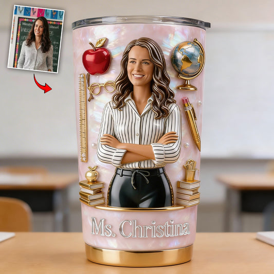 Individuelles Foto Liebe meinen Job - Personalisierter Lehrer Becher