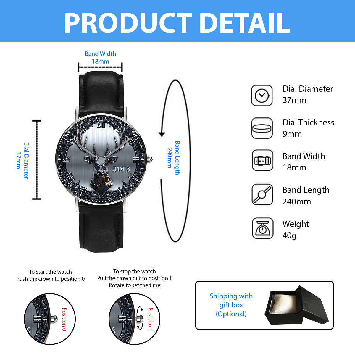 The Hunter's Pour - Personalized Hunting Hand Watch