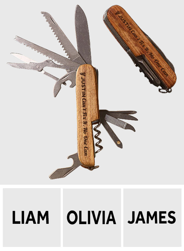 Cadeau idéal pour lui - Couteau de poche de mécanicien personnalisé - Outil multifonction 8 fonctions