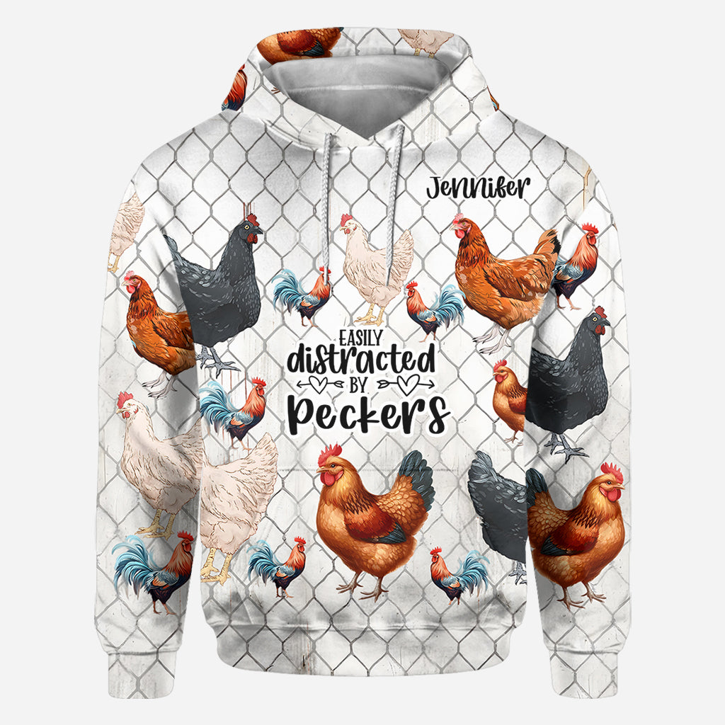 Facilement distrait par les pics - T-shirt personnalisé « Poulet intégral »