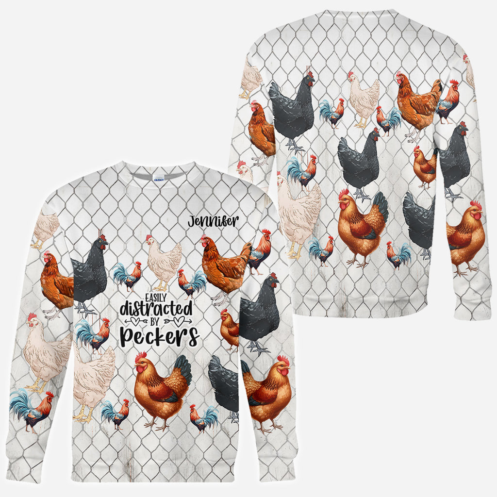 Facilement distrait par les pics - T-shirt personnalisé « Poulet intégral »