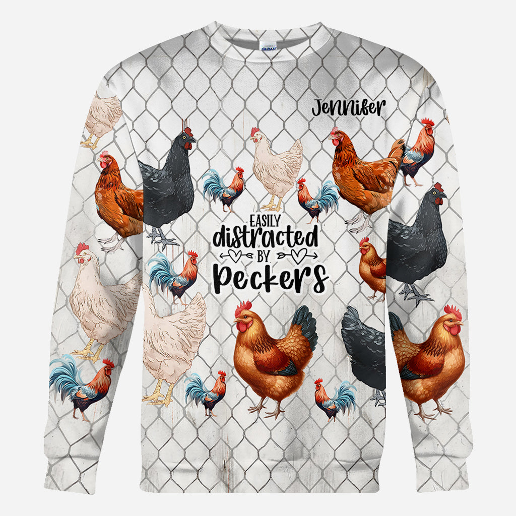 Facilement distrait par les pics - T-shirt personnalisé « Poulet intégral »
