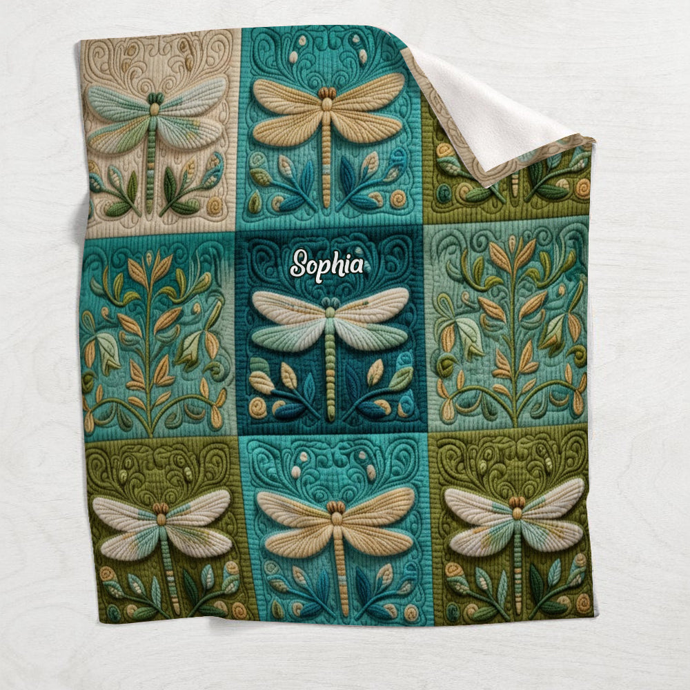 Mystical Dragonfly - Personalized Dragonfly Blanket