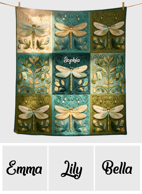 Mystical Dragonfly - Personalized Dragonfly Blanket