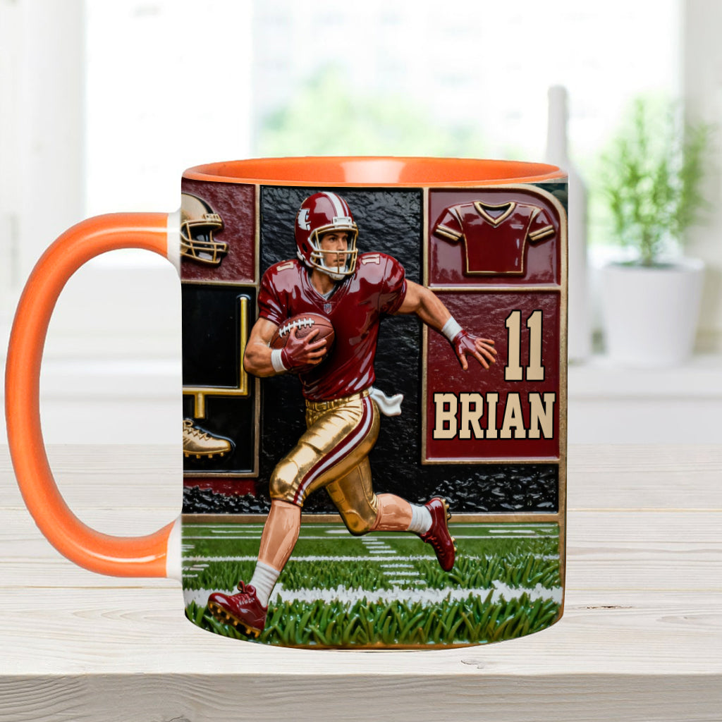 Love Football - Personalized Football Accent Mug
