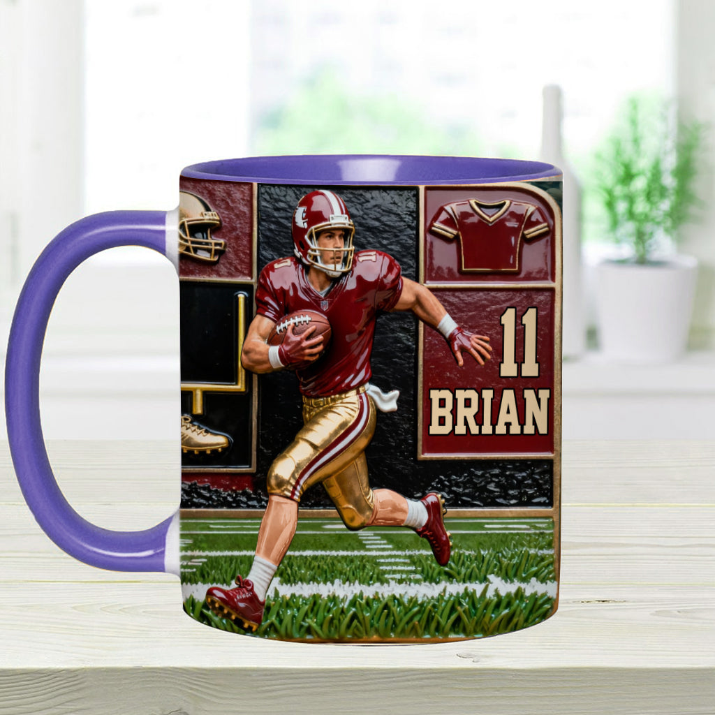 Love Football - Personalized Football Accent Mug
