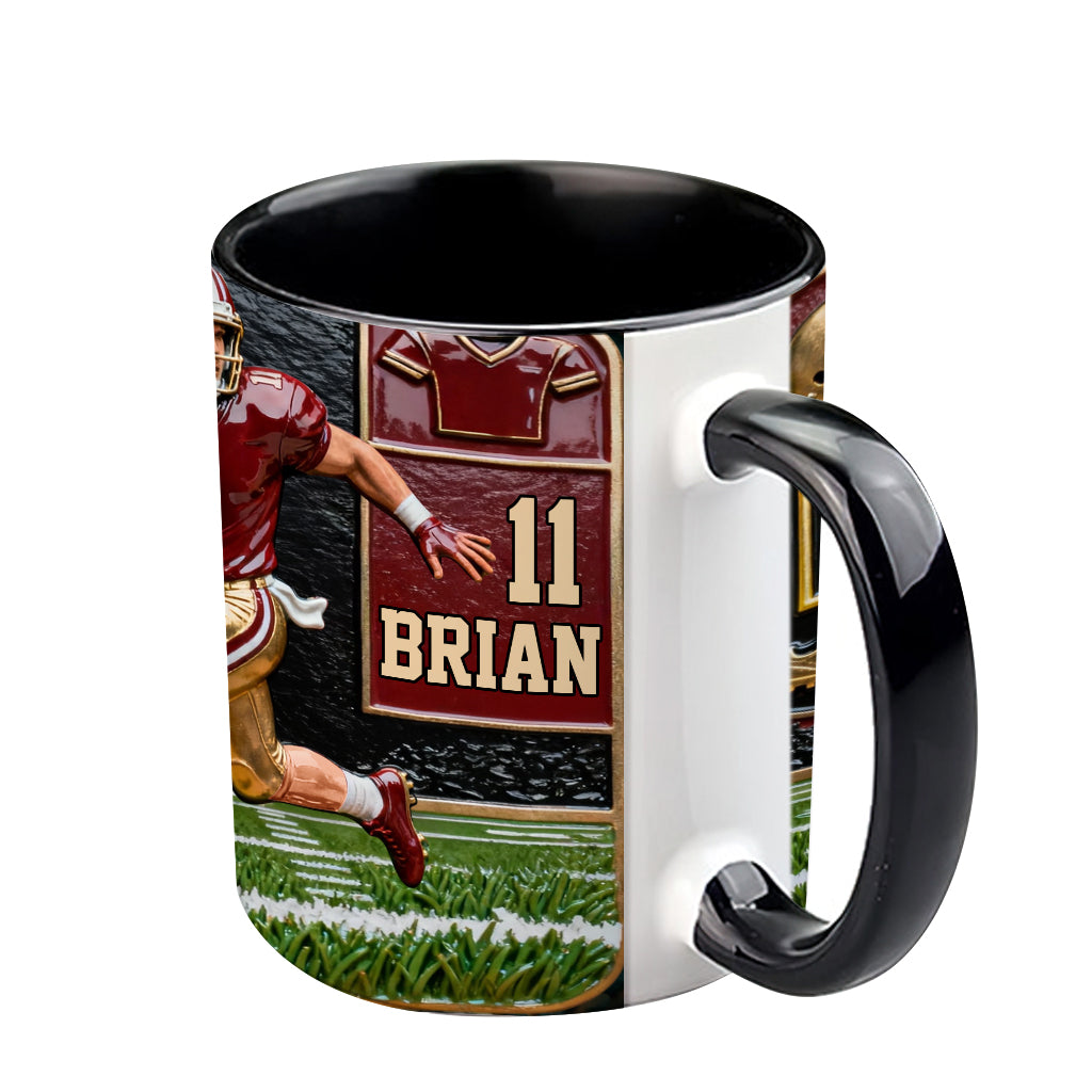 Love Football - Personalized Football Accent Mug