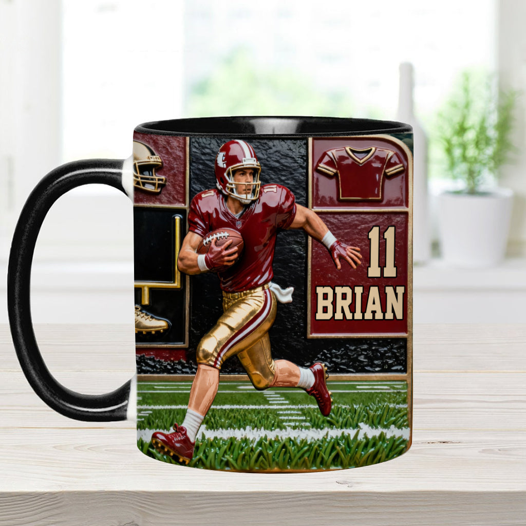 Love Football - Personalized Football Accent Mug