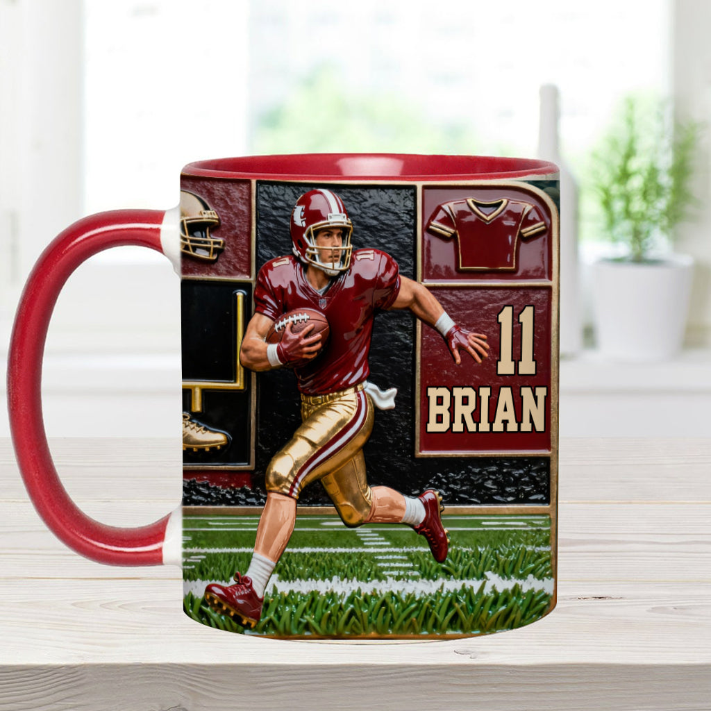 Love Football - Personalized Football Accent Mug