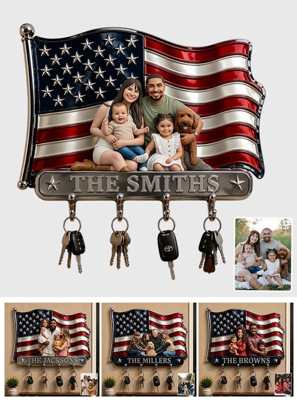 Cadeau Photo de Famille - Porte-Clés Personnalisé en Bois