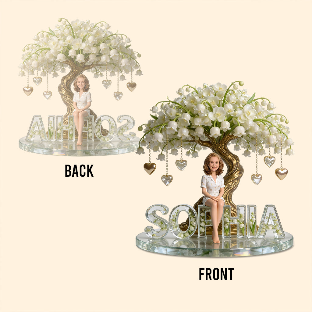 Fleur personnalisée avec photo pour votre anniversaire - Plaque acrylique personnalisée « Amour de soi » - Forme personnalisée