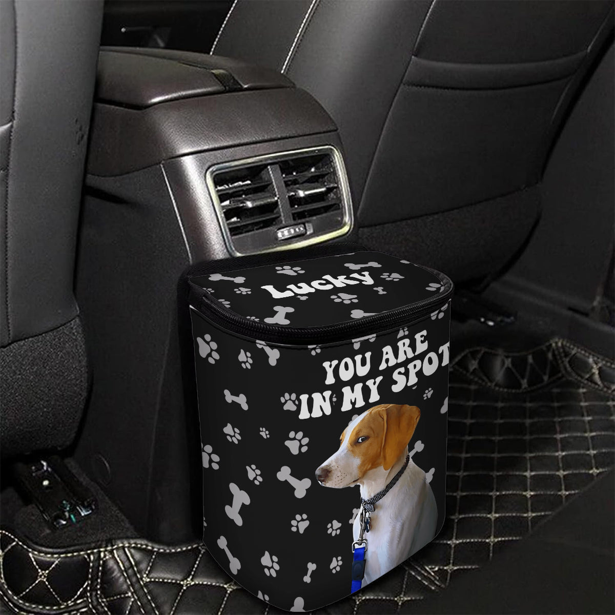 You're In My Spot - Personalized Dog Portable Car Trash Can/ Organizer