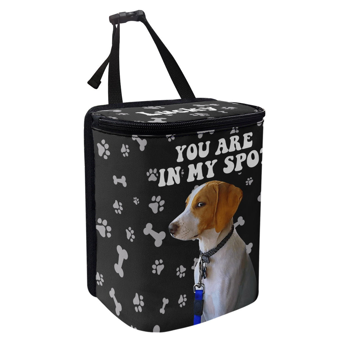 You're In My Spot - Personalized Dog Portable Car Trash Can/ Organizer