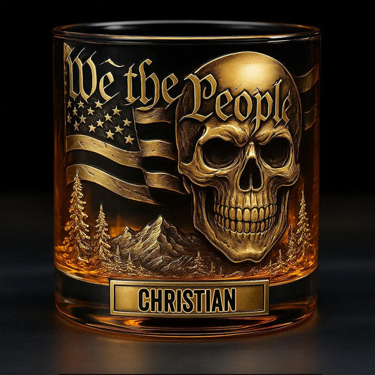 We the People - Personalized Skull Whiskey Glass