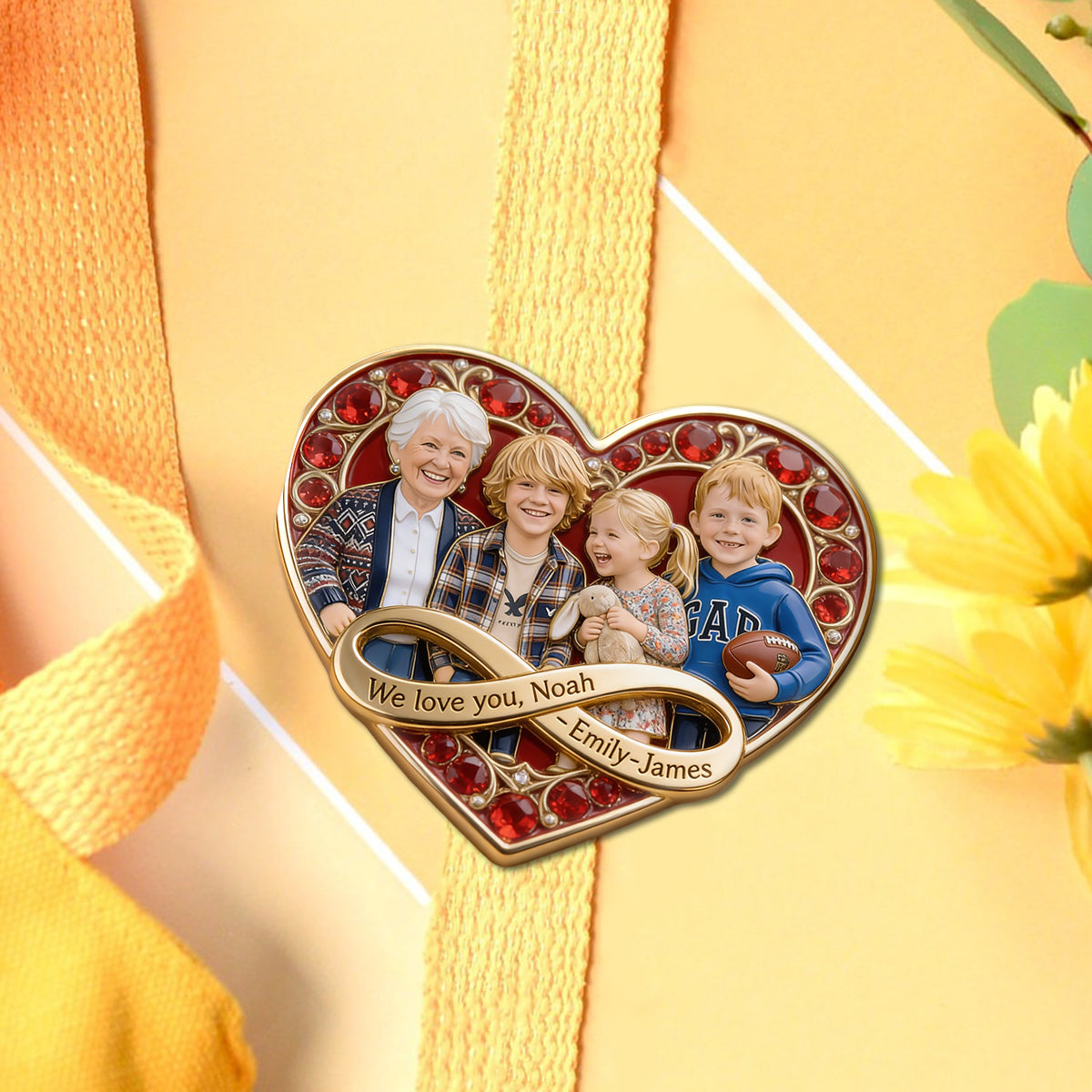 I Love You - Personalized Mother Pin