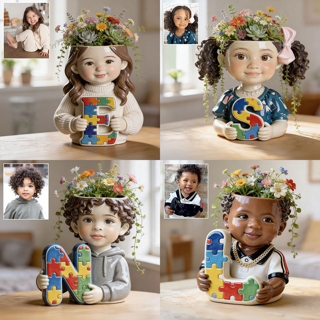 Custom Any Photo - Personalized Autism Awareness Acrylic Pot