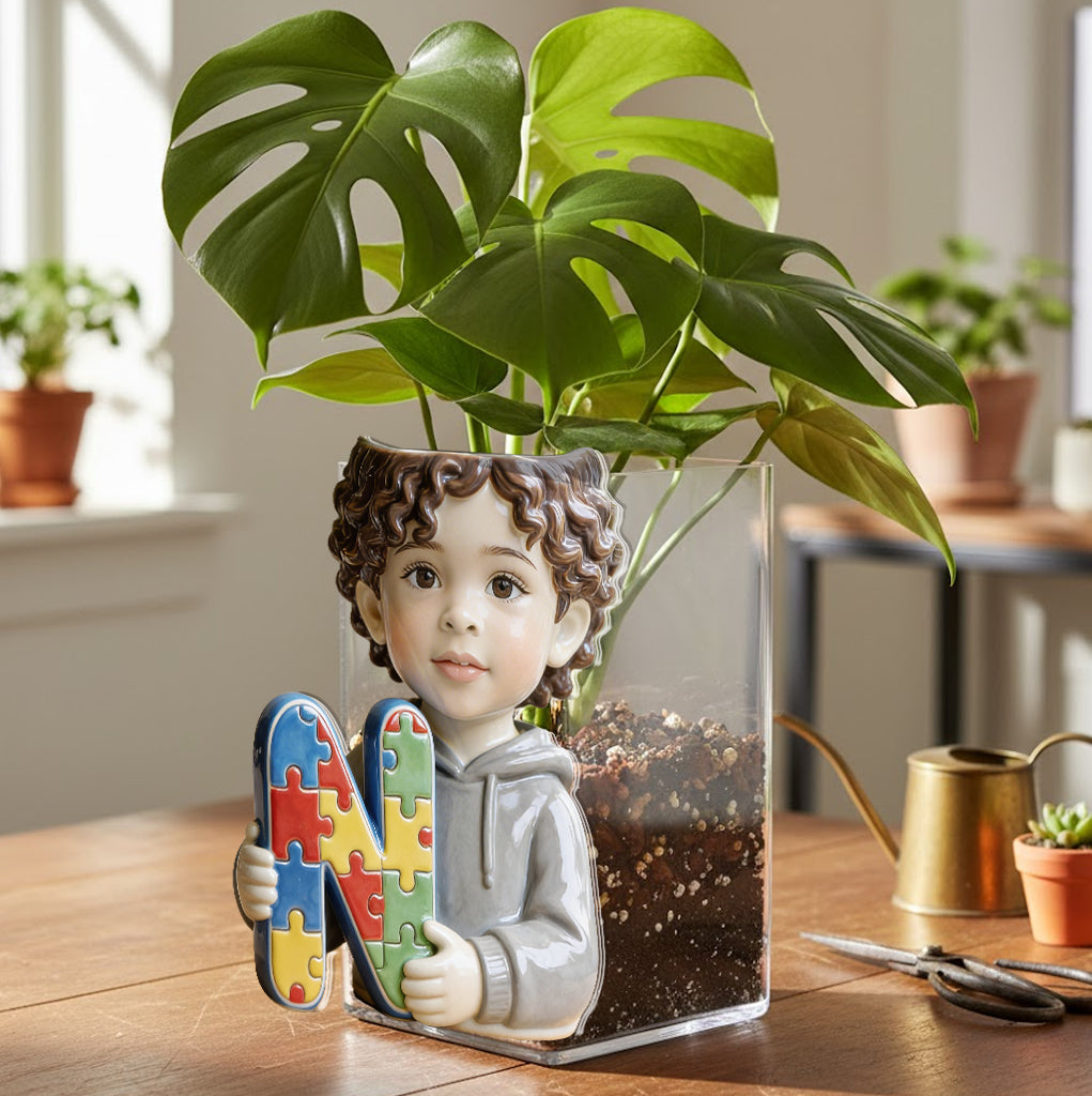 Custom Any Photo - Personalized Autism Awareness Acrylic Pot