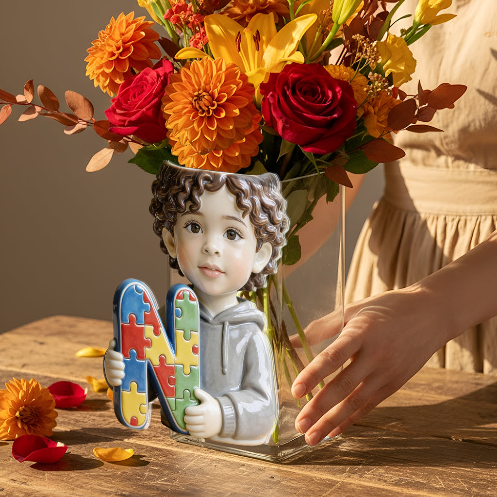 Custom Any Photo - Personalized Autism Awareness Acrylic Pot