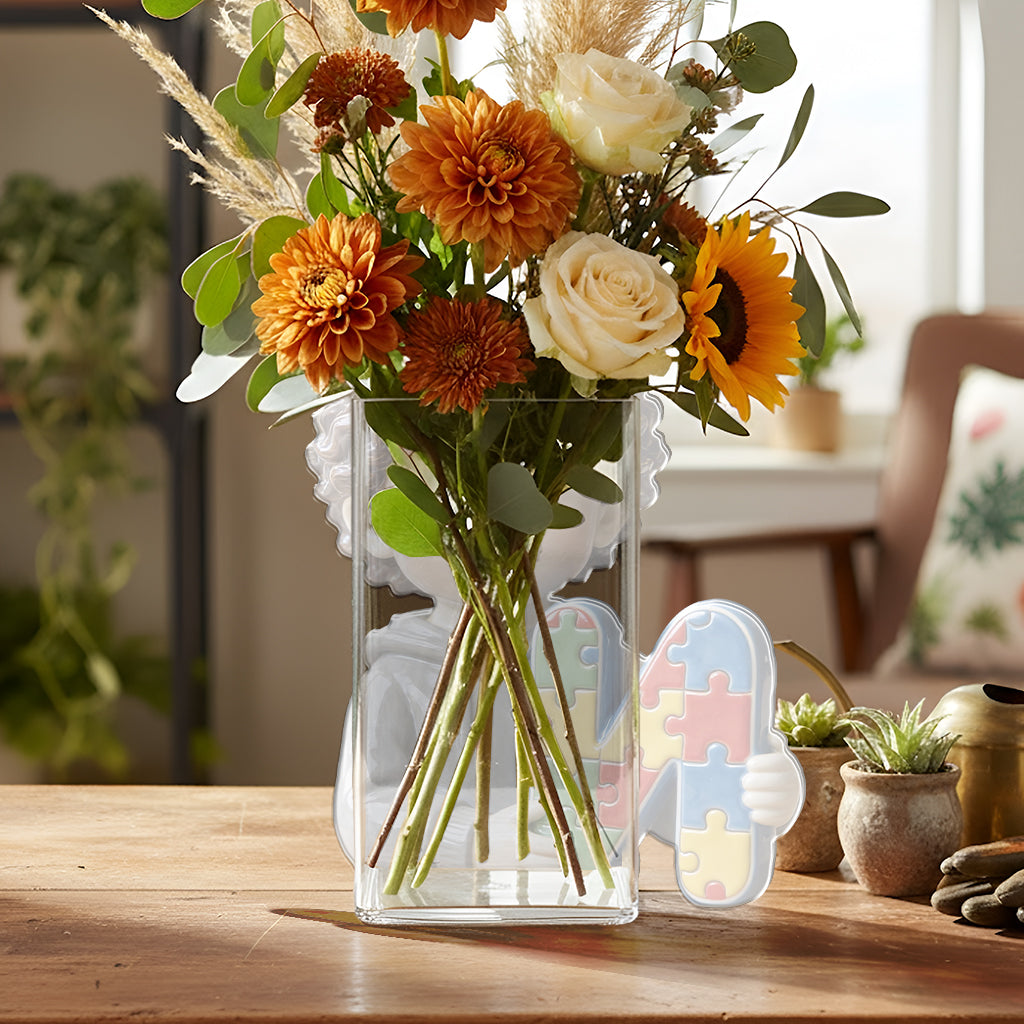 Custom Any Photo - Personalized Autism Awareness Acrylic Pot