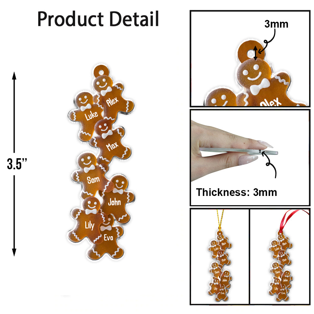 Gingerbread Family - Personalized Family Ornament