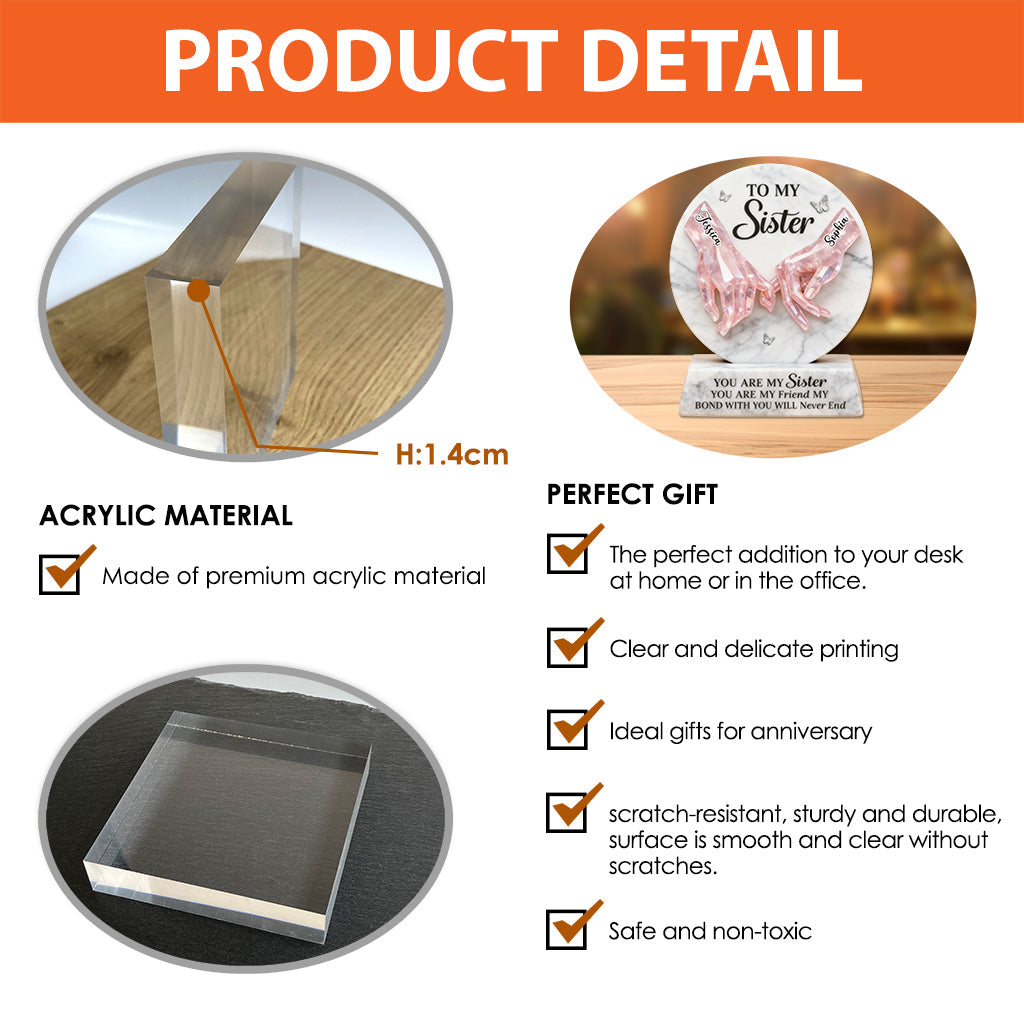 Tu es ma sœur - Plaque acrylique personnalisée pour meilleure amie
