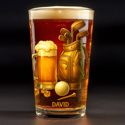 Beer & Golf - Personalized Golf Beer Glass