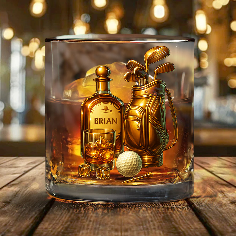 Whiskey & Golf - Personalized Golf Whiskey Glass