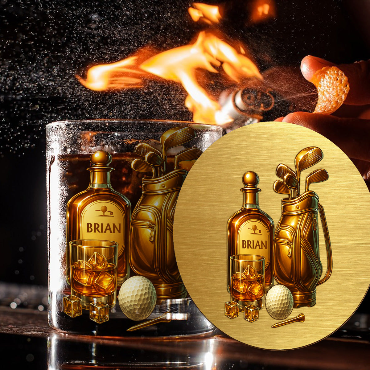 Whiskey & Golf - Personalized Golf Whiskey Glass