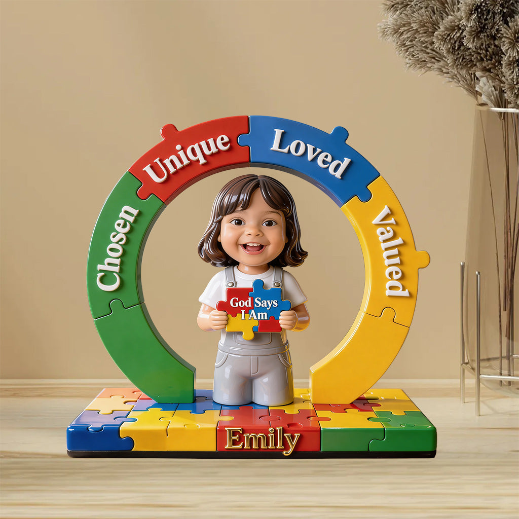 Autism Awareness, Gift For Them - Personalized Autism Awareness Custom Shaped Acrylic Plaque