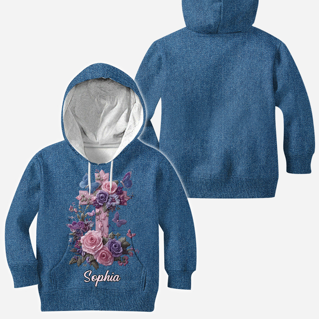 Cross & Floral - Graceful Style Honoring Faith - Personalized Christian All Over Shirt