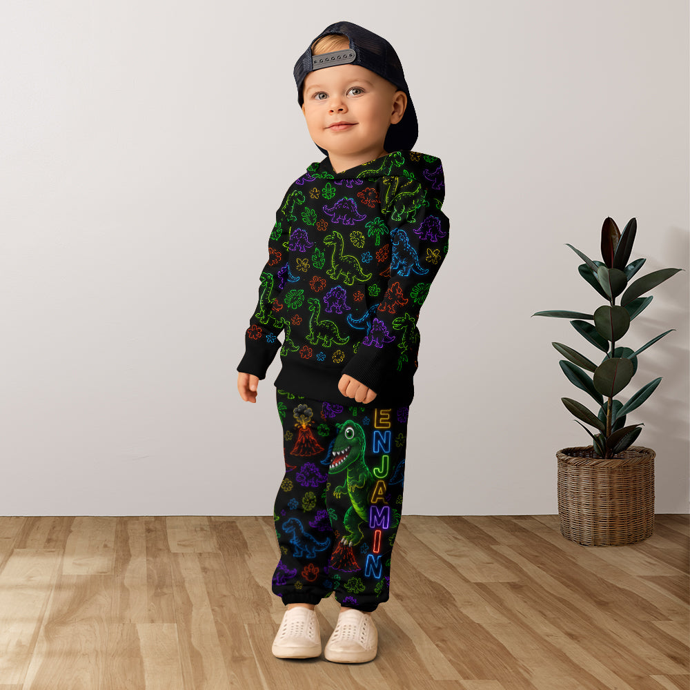 Neon Stil Geschenk für Kinder - Personalisierter Kinder Hoodie & Jogginghose
