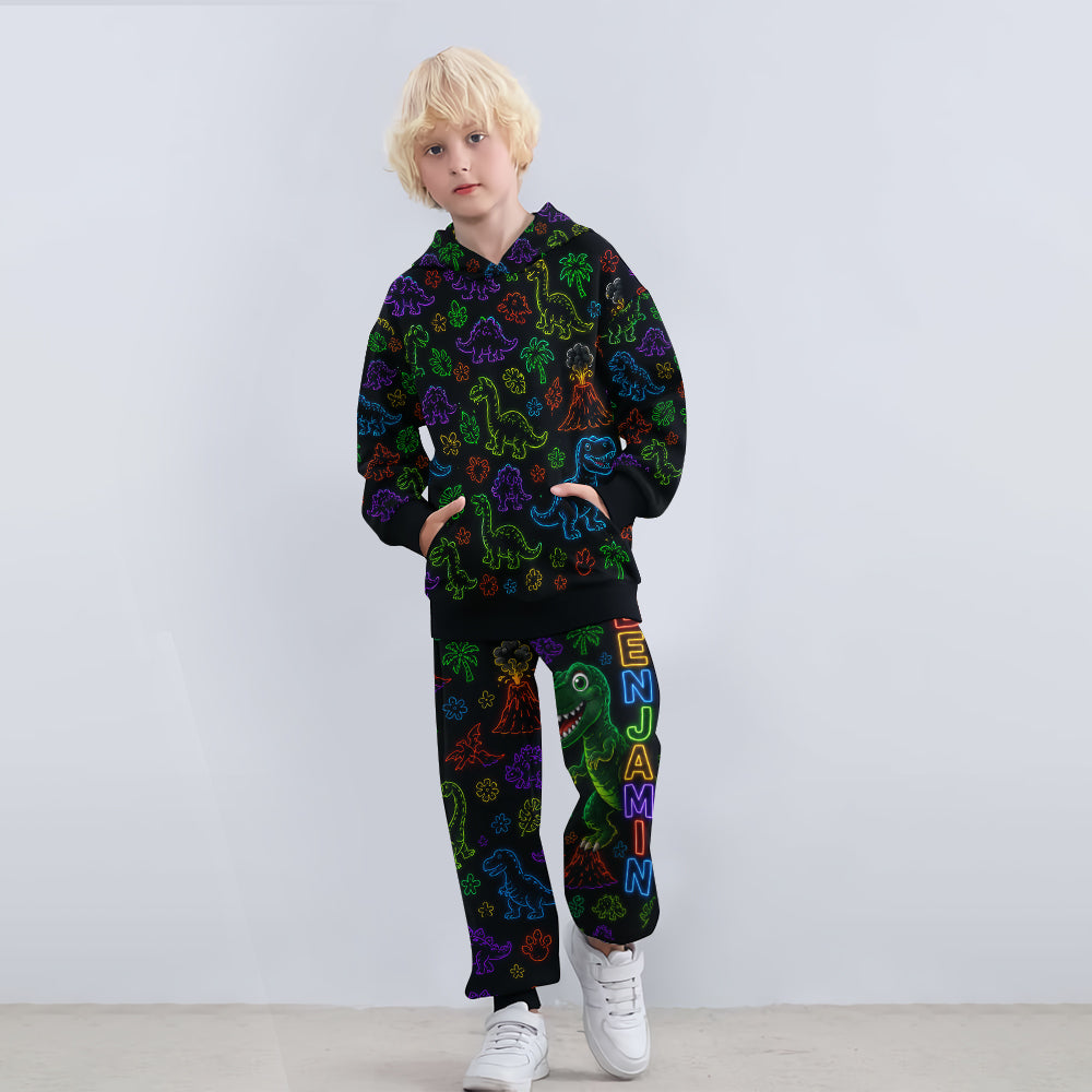 Neon Stil Geschenk für Kinder - Personalisierter Kinder Hoodie & Jogginghose