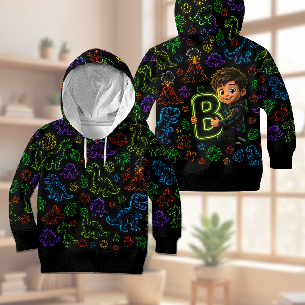 Neon Stil Geschenk für Kinder - Personalisierter Kinder Hoodie & Jogginghose