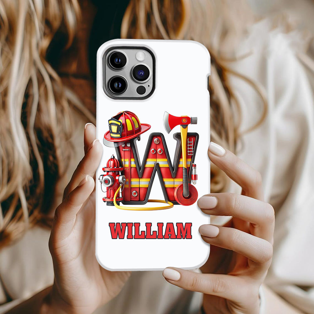 Alphabet Firefighter - Personalized Firefighter Full Print Phone Case