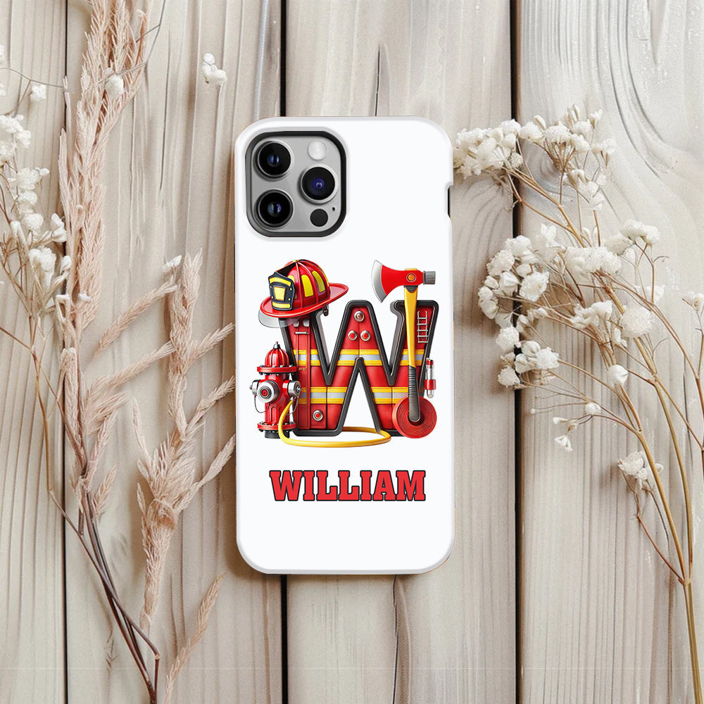 Alphabet Firefighter - Personalized Firefighter Full Print Phone Case