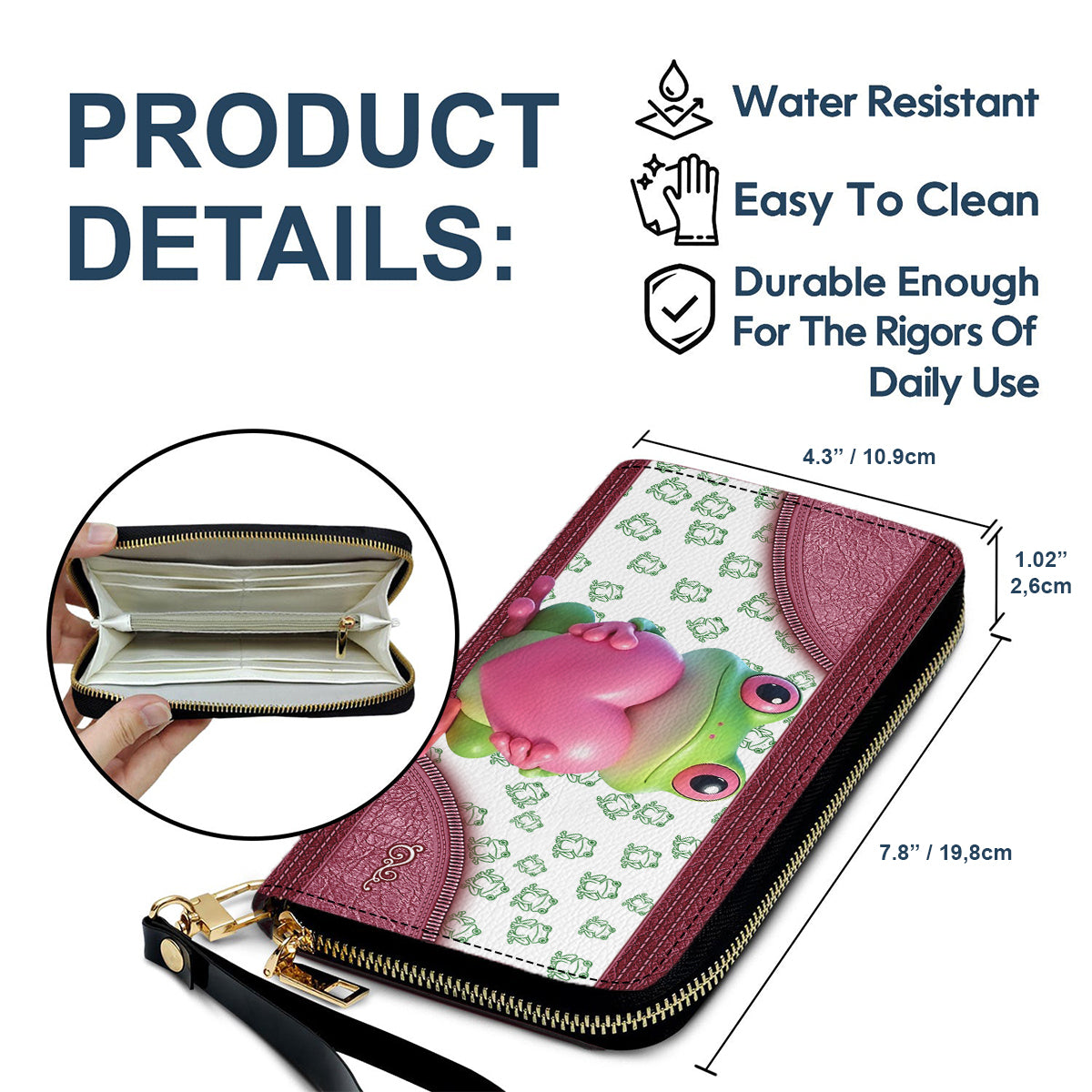 Love Frog – Personalisierte Frosch-Ledergeldbörse