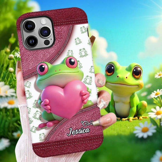 Coque de téléphone personnalisée Love Frog avec motif grenouille
