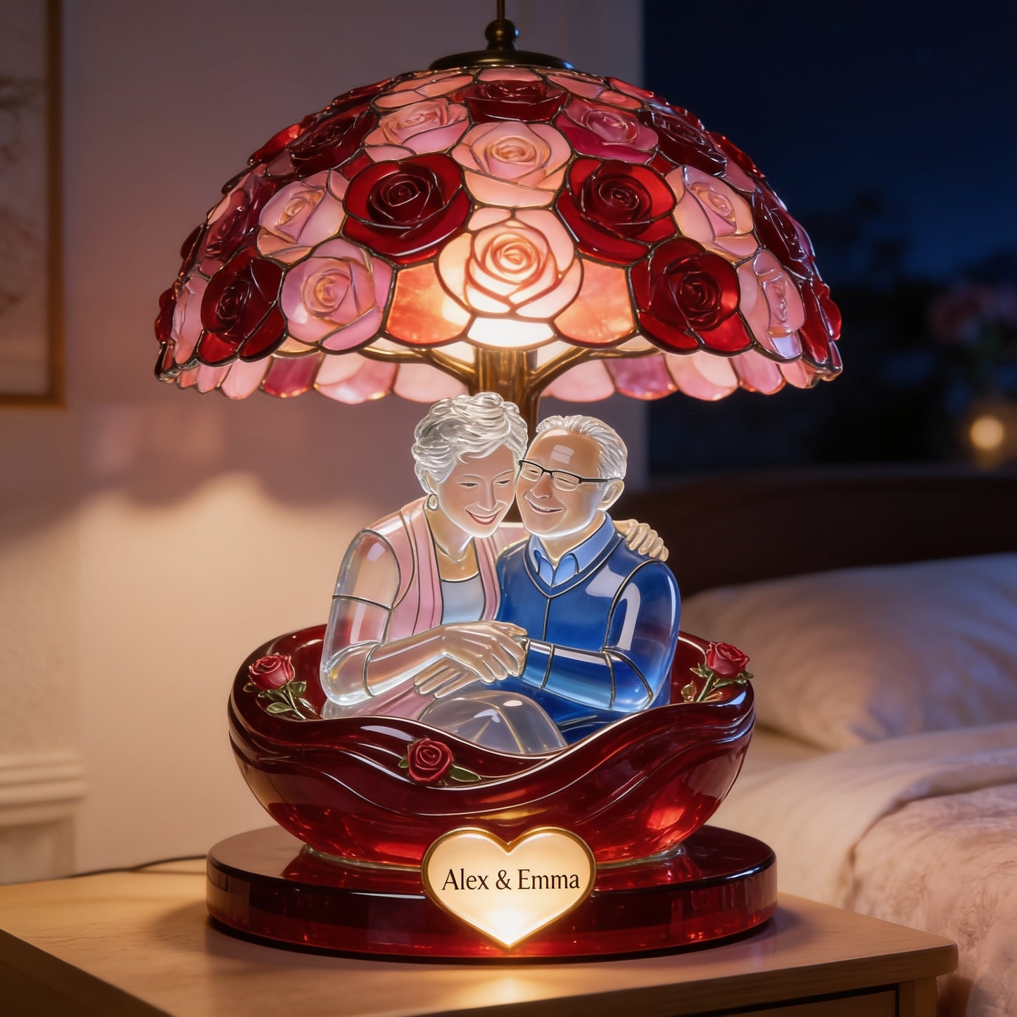 Veilleuse LED acrylique personnalisée avec n'importe quelle photo de vous et moi - Veilleuse LED en acrylique pour couple - Photo personnalisée « Vous et moi »
