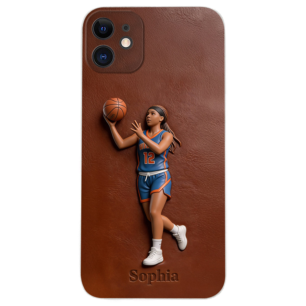 Liebe zum Basketball – Personalisierte Basketball-Handyhülle aus Leder