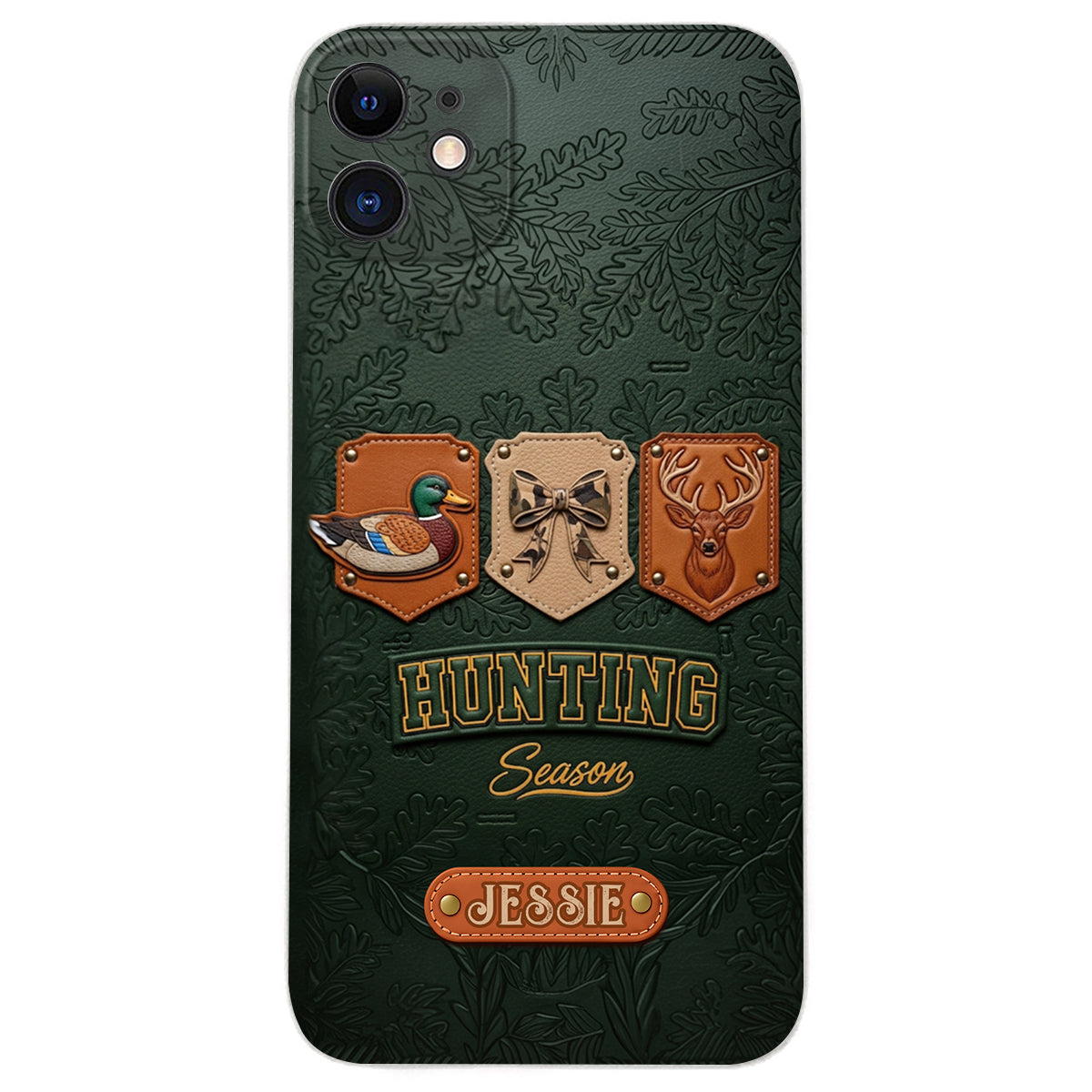 Saison de la chasse - Étui de téléphone en cuir personnalisé sur le thème de la chasse