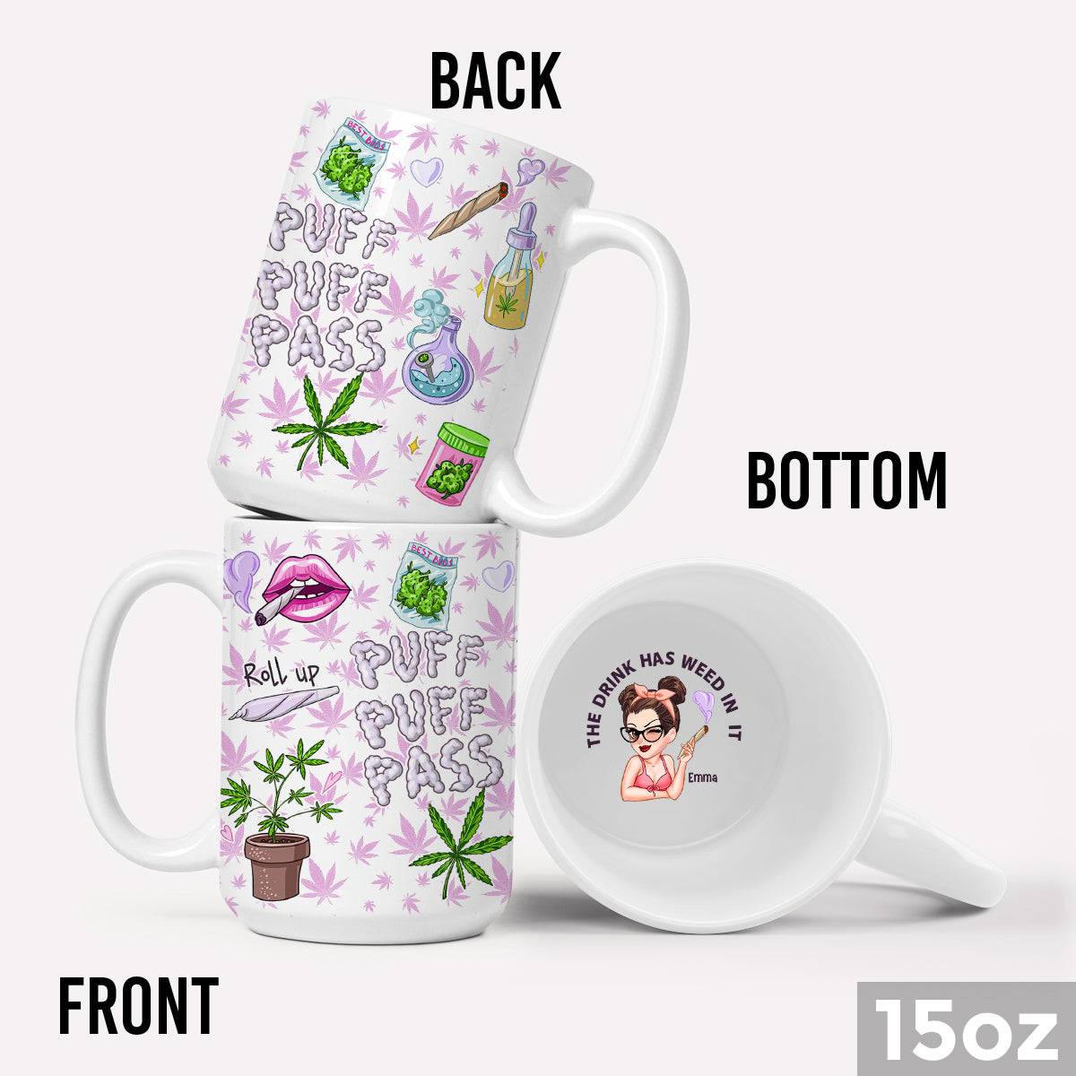 Puzz Puzz Pass - Personalized Weed Hidden Message Mug