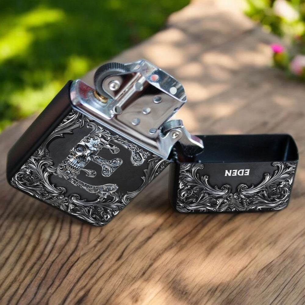 Silver Skull Letter - Personalized Skull Lighter