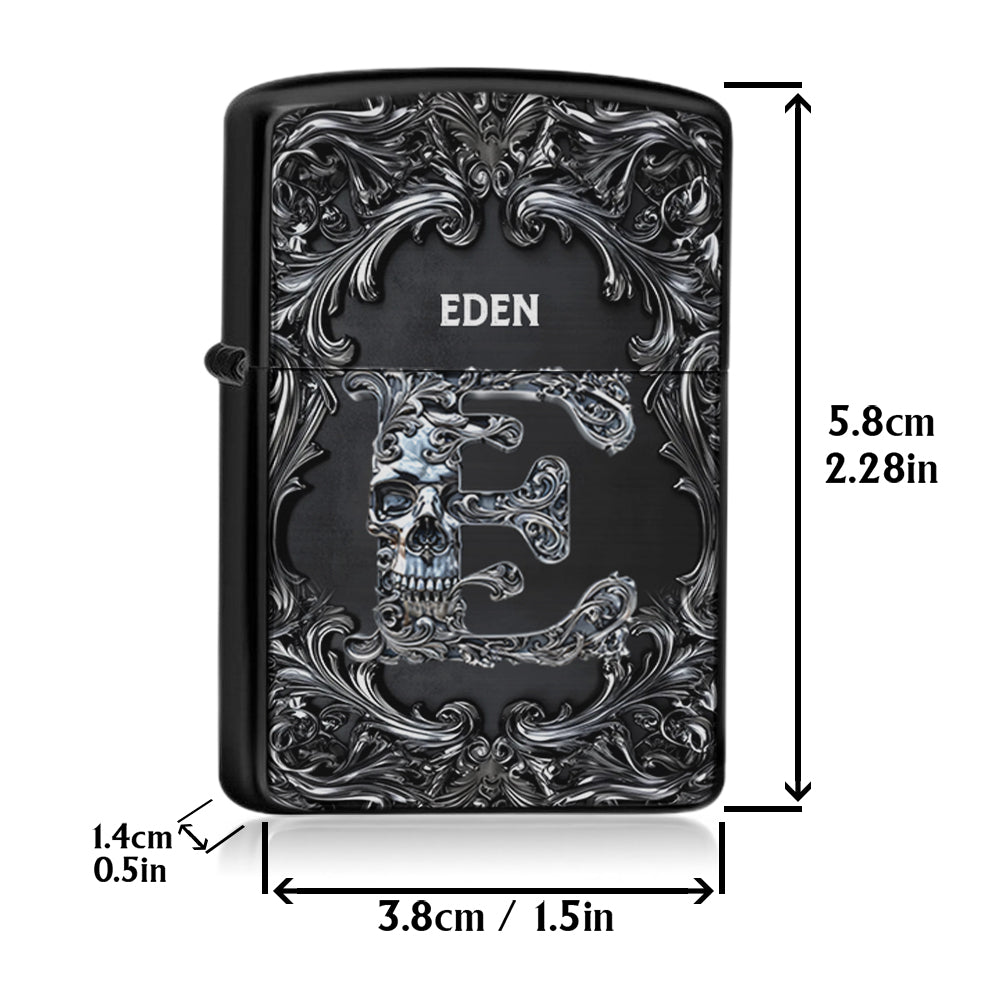 Silver Skull Letter - Personalized Skull Lighter