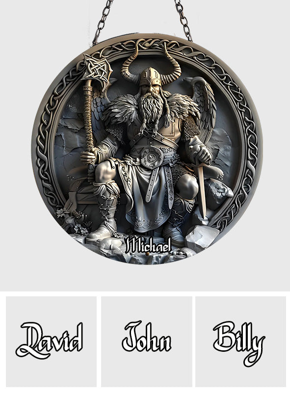 Viking - Personalized Viking Round Metal Sign