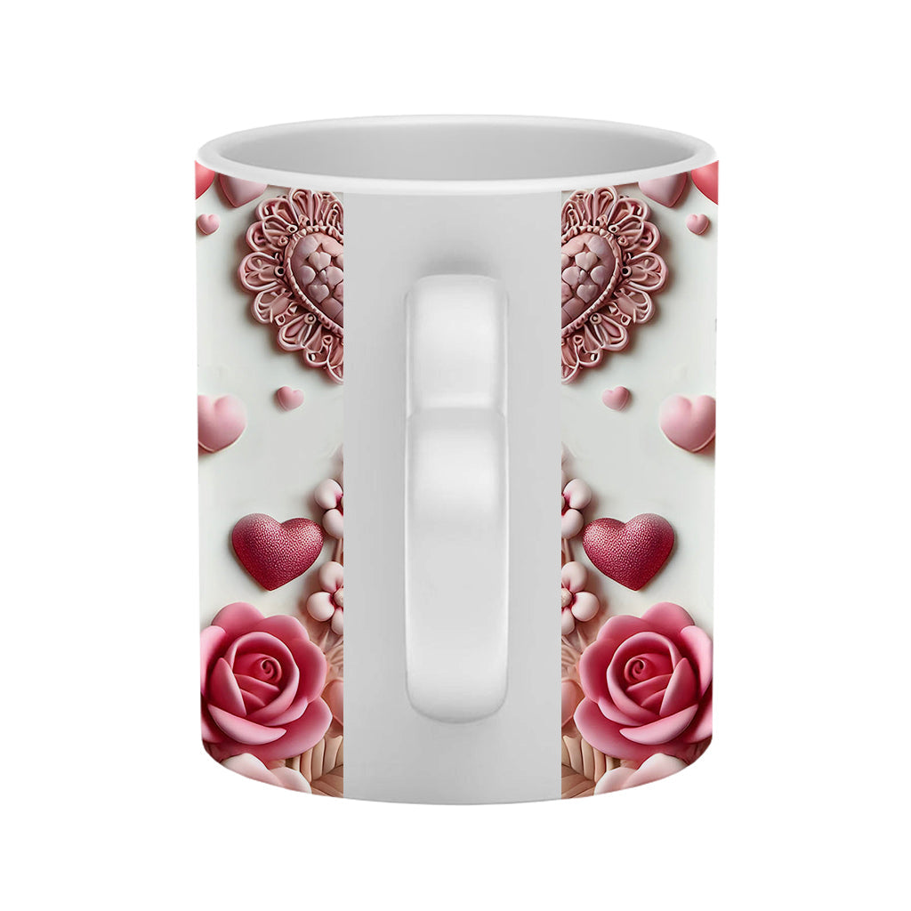 Books Are My Love Language - Personalized Book Heart Handle Mug