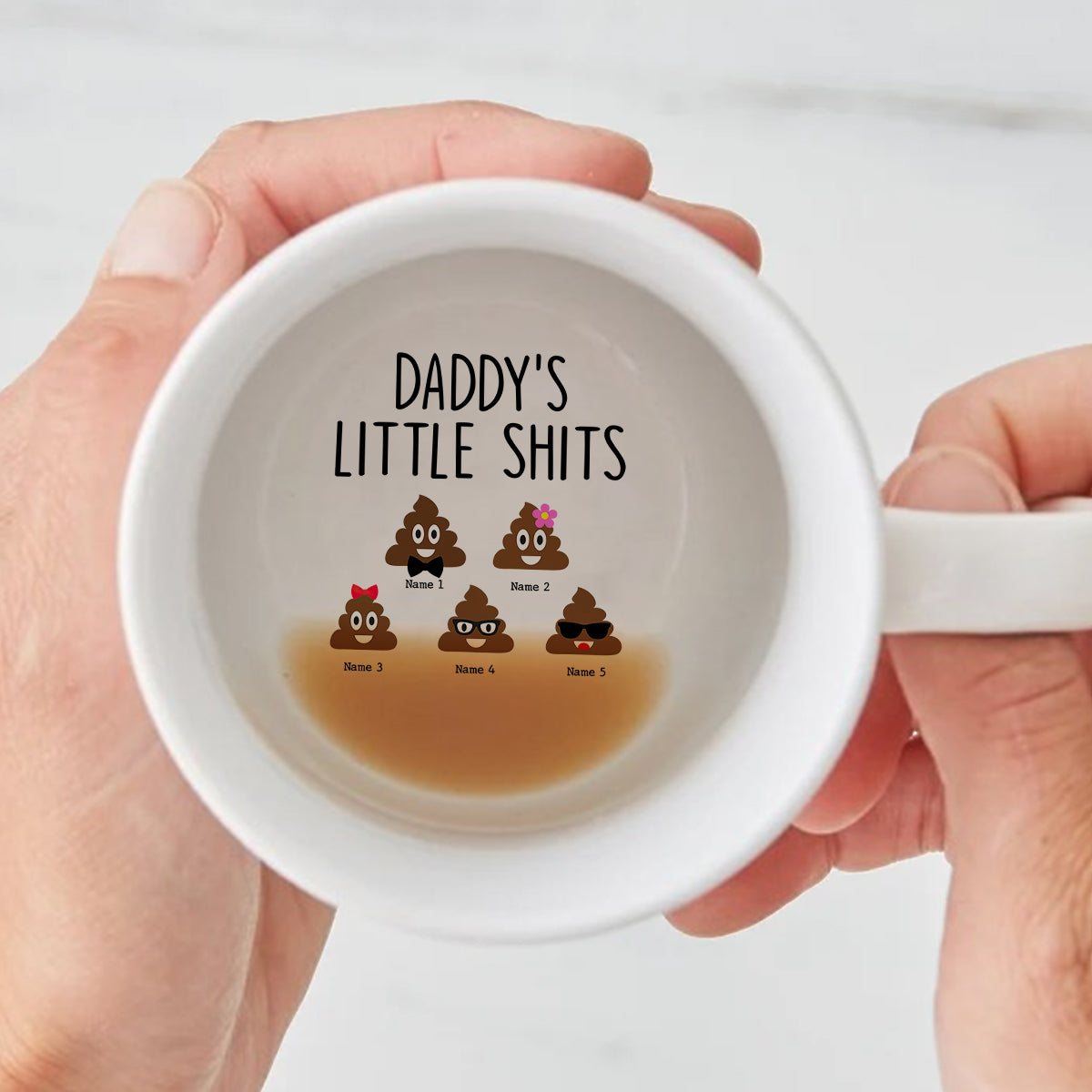 Dad's Little Cuties - Personalized Father Hidden Message Mug