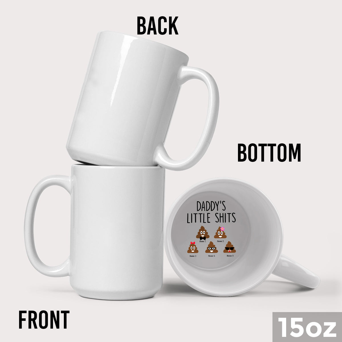 Dad's Little Cuties - Personalized Father Hidden Message Mug